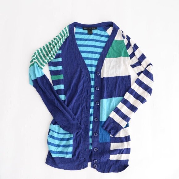 Marc by Marc Jacob Blue N-Neck Button Down Cardigan Size Small - Picture 4 of 12